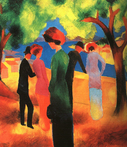 August Macke Woman in a Green Jacket